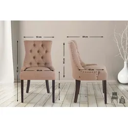 CLP Esszimmerstuhl Aberdeen Stoff taupe/antik