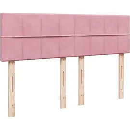 vidaXL Boxspringbett mit Matratze Rosa 140x200 cm Samt