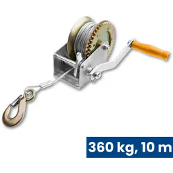 Handseilwinde zum Ziehen und Heben, 360 kg, Seil 10 m