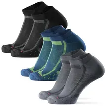 Danish Endurance Long Distance Low-Cut Sportsocken 3er Pack Schwarz/Grau/Blau 39-42