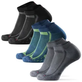 Danish Endurance Long Distance Low-Cut Sportsocken 3er Pack Schwarz/Grau/Blau 39-42