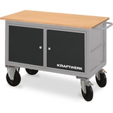 Kraftwerk, Werkbank + Arbeitsbock, Werkstattwagen mit 2 Schubladenboxen, 835x1300x600 mm, 95 KG (60 cm, 130 cm)