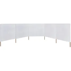 vidaXL 5-teiliges Windschutzgewebe 600 x 120 cm Sandweiß