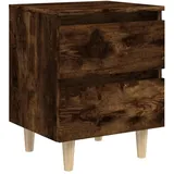 vidaXL Nachtschrank mit Massivholz-Beinen 40 x 35 x 50 cm Braun