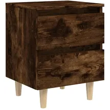 vidaXL Nachtschrank mit Massivholz-Beinen 40 x 35 x 50 cm Braun