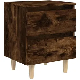 vidaXL Nachtschrank mit Massivholz-Beinen 40 x 35 x 50 cm Braun