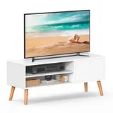 VASAGLE TV-Schrank Lowboard 120 x 49 x 40 cm Weiß Holz