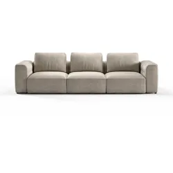 3-Sitzer RAUM.ID "Cushid", grau (taupe), B:300cm H:62cm T:109cm, 100% Polyester, Sofas, Modulsofa, bestehend aus 3 Teilen, Breite 300 cm
