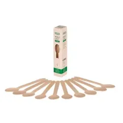 Kesper Einweglöffel aus Birke, geschmacksneutral 69912 , 1 Packung = 10 Einweglöffel