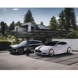 CANOPIA Doppelcarport Sydney Wings 5,72 x 5,86 m schwarz inkl. Regenrinne