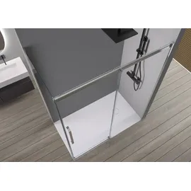Bernstein Eckdusche Bernstein DX906 flex Schiebetür Soft-Close 8mm Nano Echtglas Chrom 110x90cm