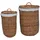 vidaXL Wäschekorb 2 pcs Braun Kubu Rattan