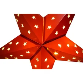 Expo Börse Weihnachtsstern Papier 60 cm mit 10 LEDs und Timer Rot