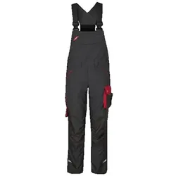 Galaxy Damen Latzhose 3815-254, Anthrazitgrau/Tomato Red, Größe 46 - anthrazit - 46