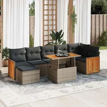 vidaXL Garten-Sofagarnitur 8-tlg. grau