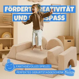 BestLivings Kindersofa modulares Spielsofa 11-teilig Schaumstoff beige