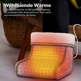sinnlein Fußwärmer Grau mit 6 Temperaturstufen & Timer | Fußheizung elektrisch | Überhitzungsschutz & Abschaltautomatik - Grau