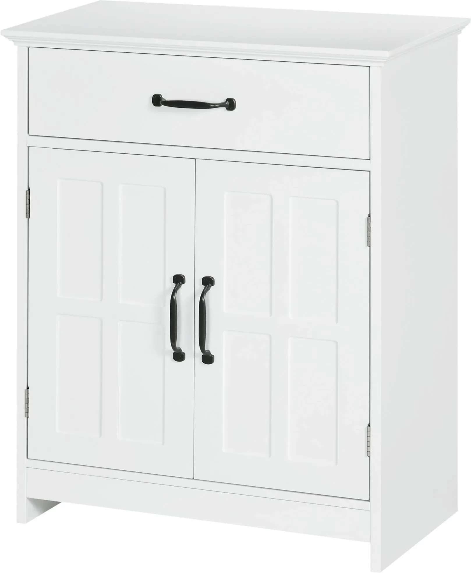 kleankin Badezimmer Unterschrank mit Doppeltür, Schublade und verstellbarem Regal, Aufbewahrungsmöbel für Wohnzimmer, Toilette, 60 x 30 x 75 cm, weiß   Aosom