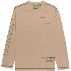 T-Shirt ELEMENT "Nature Calls x Element Globe Dry", Herren, Gr. XL, silber (silber mink), 100% Polyester, Langarm, Shirts