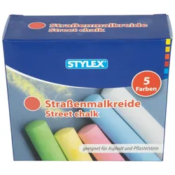 Stylex Schreibwaren Malkreide 30 Stangen Strassenkreide / Malkreide / 5 Farben