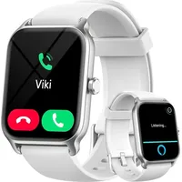 Smartwatch Damen mit Telefonfunktion 1.8" Alexa Eingebaut Fitnessuhr 100+ Sportmodi, Herzfrequenz SpO2 Stress EIN-klick Messen, Schlafmonitor - Weiß