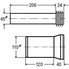 Viega WC-Anschlussgarnitur 3817.816 DN 100 x 180 mm