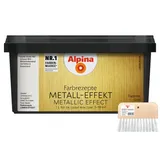 Alpina Wandfarbe - SET - Farbrezepte METALL-EFFEKT 1 Liter + Effekt-Kamm goldfarben