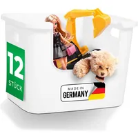Novaliv Aufbewahrungsbox - (12 St), Regalstapelbox weiß