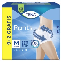 TENA Pants Plus Inkontinenzhosen, 3 x Protection, Einweghosen für sicheren Schutz bei mittlerer Blasenschwäche, 1 Karton = 4 Packungen à 9 + 2 Inkontinenzhosen, Größe M