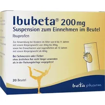 Betapharm Arzneimittel GmbH Ibubeta 200 mg Suspension zum Einnehmen im Beutel