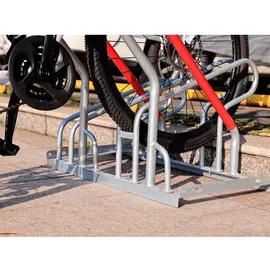 schulte-regalwelt Fahrradständer R5002 Bodenmontage 210 cm Silber