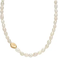 Skagen Damen-Halskette AGNETHE PEARL, Gold aus Edelstahl,