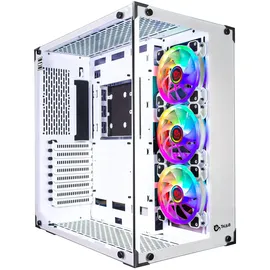 TALIUS Cronos Frost ATX-Gaming-Box, gehärtetes Glas, Lüfter Iris ARGB (in DREI Farben erhältlich) (Weiß)