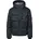 Melierte Pufferjacke mit abnehmbarem Kunstpelz-Innenkragen blau S
