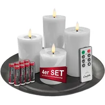 candela lights LED Stumpenkerze 4 St. weiß