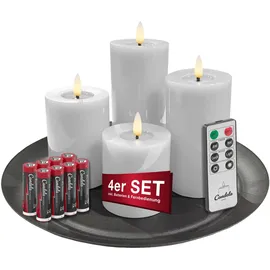 candela lights LED Stumpenkerze 4 St. weiß