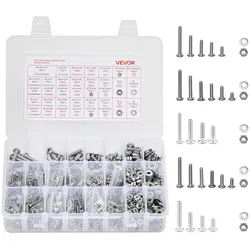 VEVOR 1110-teiliges Schrauben-Muttern-Sortiment-Set Imperial Stahl Klasse A2-50