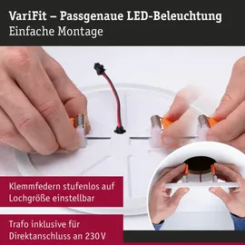 Paulmann Veluna VariFit LED-Einbaupanel 14W rund Transparent