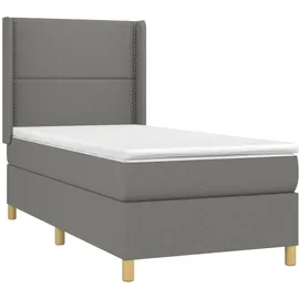 vidaXL Boxspringbett 100 x 200 cm Dunkelgrau