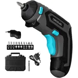Cecotec Elektrischer Schraubendreher PowerGyro 3500 X-treme Set. Leistungsstark 6Nm, 4V 1500mAh Akku, 200 U/min, LED-Licht, 1/4" Spannfutter, 10 Bits, Transportkoffer