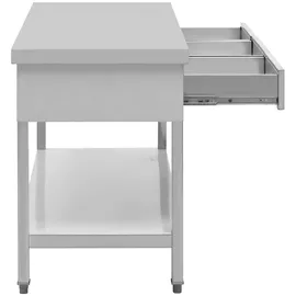 Royal Catering Edelstahltisch mit Schubladen Gastro Arbeitstisch Edelstahl 150 x 60 cm 400 kg