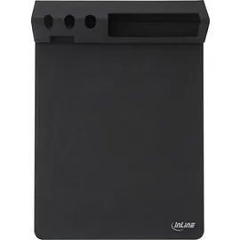 InLine Multifunktions-Mauspad mit Handy und Stifthalter, schwarz, faltbar