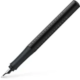 Faber-Castell 140818 - moderner Füller Grip 2010 mit Ergonomisches Design und Hochwertige Konstruktion, Füller breite Feder F, Nachfüllbar inkl. Tintenpatrone - schwarz, 1 Stück