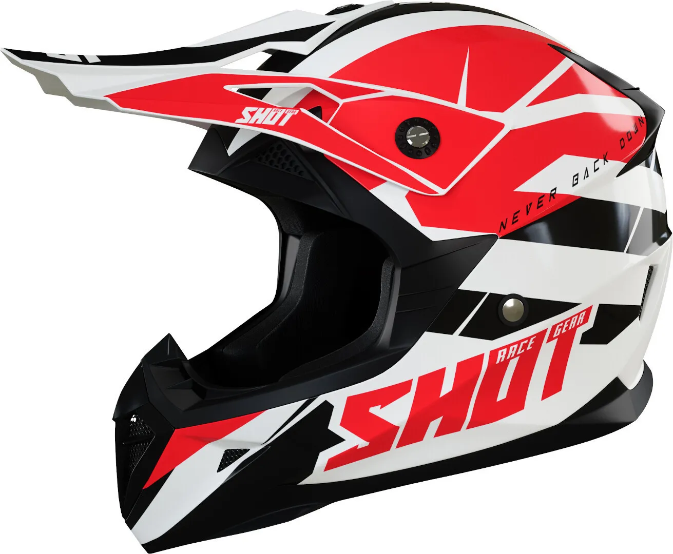 Shot Pulse Revenge Motorcross helm, zwart-wit-rood, L