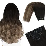 YoungSee Echthaar Tressen zum Einnahen Silber Tressen Extensions Echthaar 50 cm Haartressen Echthaar Remy Echthaar Tressen Haare Tressen Echthaar Doppelt Tressen Weave Extensions 100g #1B/S/1B