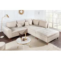 riess-ambiente Ecksofa SCANDINAVIA 250cm champagner beige, Einzelartikel 1 Teile, Wohnzimmer · Couch · Wohnlandschaft · Samt beige