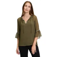 Cartoon Schlupfbluse Cartoon Casual-Bluse mit Flügelärmeln grün 36