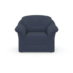 Sessel DOMO COLLECTION "Montana komfortabel und zeitlos, bequeme Armlehnen", blau (dunkelblau), B:98cm H:84cm T:82cm, 100% Polyester, Sessel, Polstersessel
