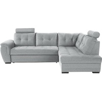 Livetastic Ecksofa, Hellgrau, Textil, 5-Sitzer, Ottomane rechts, L-Form, 251x183 cm, Made in EU, Stoffauswahl, Wohnzimmer, Sofas & Couches, Wohnlandschaften, Ecksofas