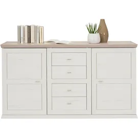 hom'in Sideboard 160 x 89 x 43 cm Grau / Weiß